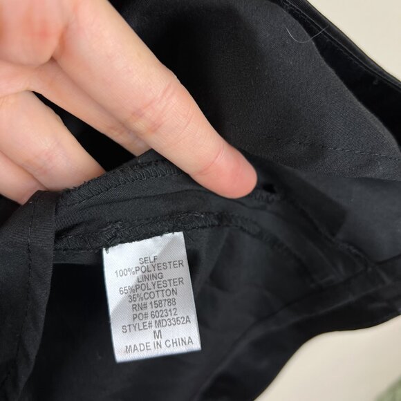 Mable Black Ruffle V-Neck Bow Back A-Line Mini Dress - Picture 4 of 7